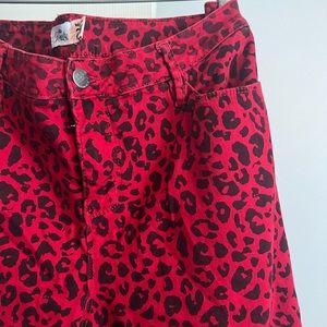 Royalty For Me. Cropped pants Red Animal Print Pants 20W